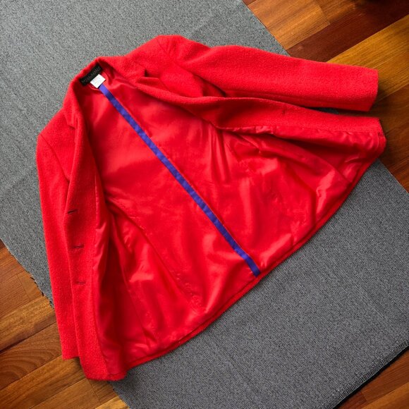Wool Alpaca Blend Blazer Harvé Benard Red Jacket - Picture 11 of 17